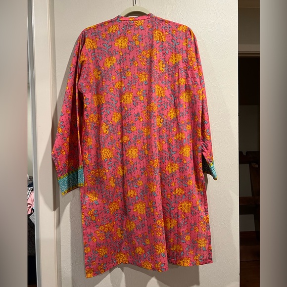 Beechtree Pakistani midi dress tunic size 12. Great condition. Pink/yellow/teal - Picture 5 of 6